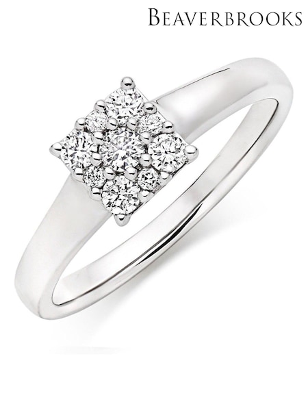 Beaverbrooks 9ct White Gold Diamond Cluster Ring (450168) | £895