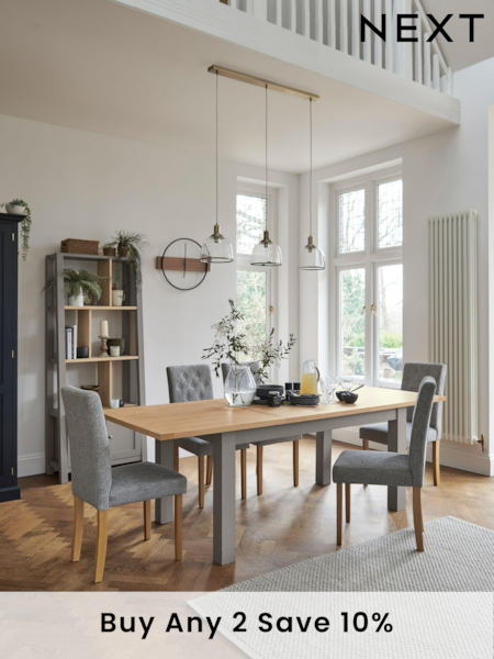 Dove Grey 6 to 10 Seater Extending Dining Table (855882) | £550