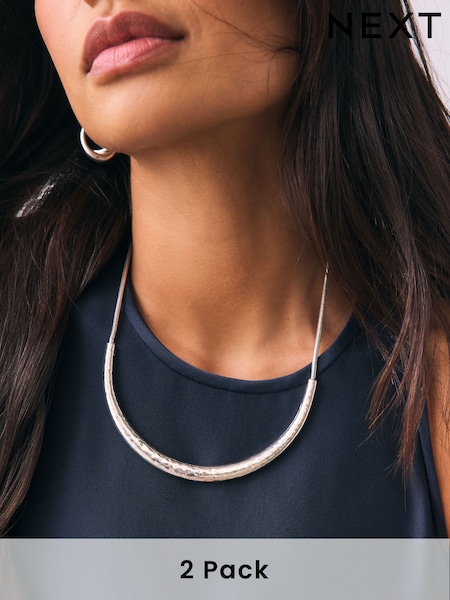 Gold Tone/Silver Tone Torque Necklaces 2 Pack (AN4110) | £25