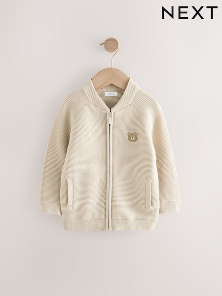 Neutral Bear Zip Through Cardigan (3mths-7yrs) (AW4442) | £12 - £14