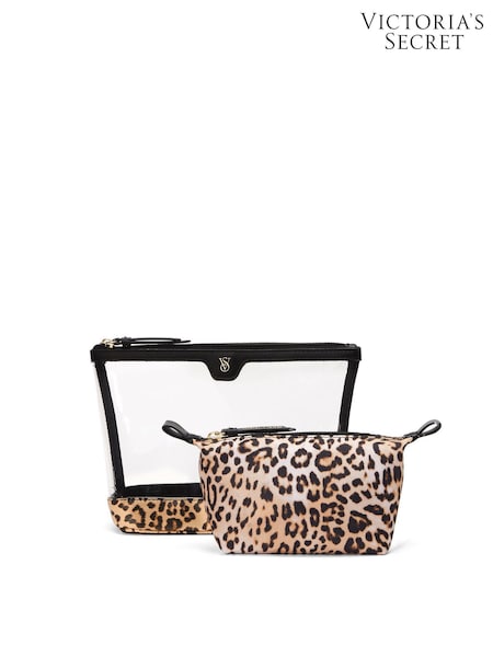 Victoria's Secret Leopard Brown AM/PM Makeup Bag Duo (F55273) | £29