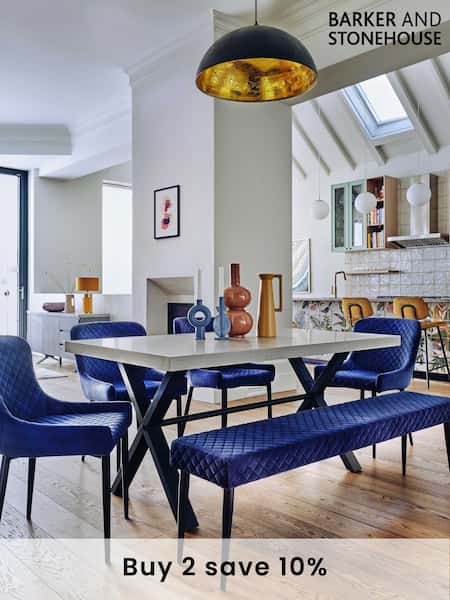 Barker and Stonehouse Grey Kalmer Concrete Look 160cm 6 Seater Dining Table (Q93697) | £355