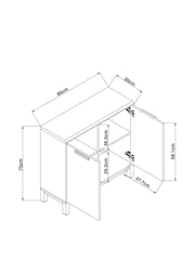 Grey Bronx Oak Effect Small Sideboard - Image 5 of 10