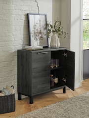 Black Bronx Oak Effect Small Sideboard - Image 4 of 11
