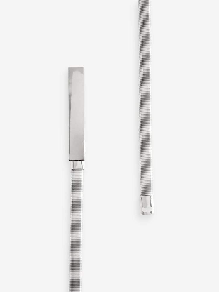 Silver Skinny Stretch Plaque Belt - Image 5 of 5 Silver Skinny Stretch Plaque Belt - Image 5 of 5