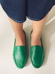 Green Forever Comfort® Leather Round Toe Driver Loafers - Image 3 of 6