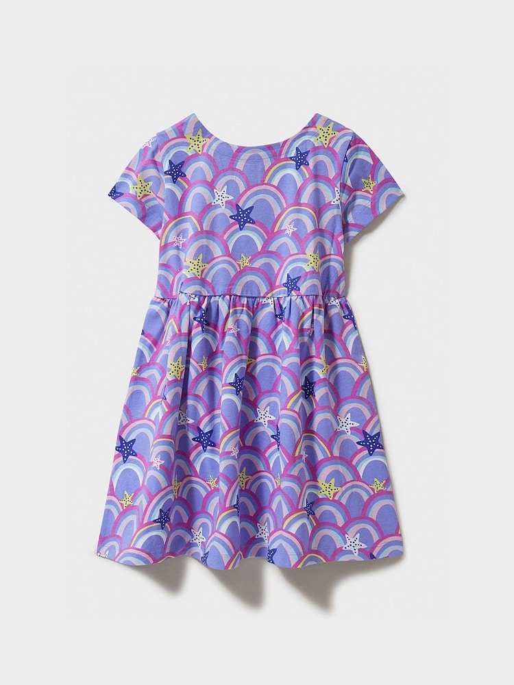 Crew Clothing Purple 100% Cotton Short Sleeve Jersey Dress - Image 2 of 3
