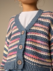 Blue V-Neck Cardigan (3-16yrs) - Image 2 of 8