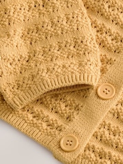 Ochre Yellow Knitted V-Neck Cardigan (3-16yrs) - Image 7 of 7