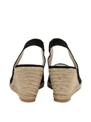 Lotus Black Sling Back Wedge Espadrille Shoes - Image 3 of 4